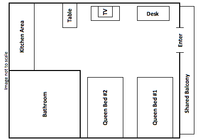 Building G Room Diagram - Waves Oceanfront Resort