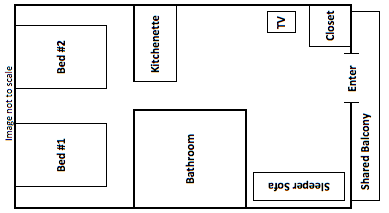 Horizon Building Rooms Diagram - Waves Oceanfront Resort