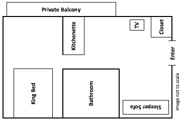 Horizon ocean front diagram 408 - Waves Oceanfront Resort