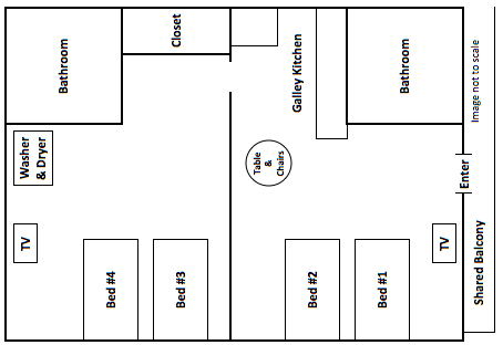 camp ellis suite diagram - Waves Oceanfront Resort